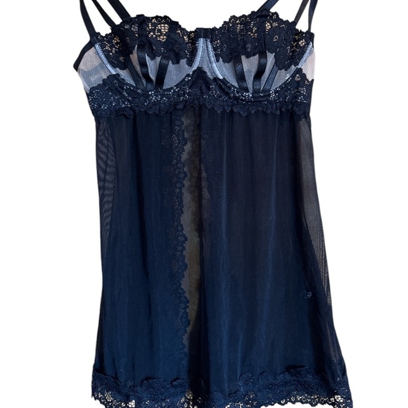 Oh La La Cheri Open Back Lace and Caged Black Babydoll Size Small - Picture 1 of 5